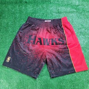 Mitchell & Ness NBA Re-Take Gradient 1996 Atlanta Hawks Swingman Shorts Sz Large